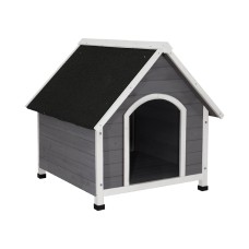 i.Pet Weatherproof Large Wooden Dog Kennel - Indoor/Outdoor Fir Wood Cabin with UV-Resistant Roof, Easy Assembly