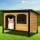 i.Pet Extra Large Wooden Dog Kennel - Weatherproof, Fir Wood, UV Resistant, Elevated Floor, Indoor/Outdoor Use
