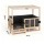 i.Pet 2-in-1 Dog Kennel Crate Furniture, Pine & Poplar Wood, 75x50x65cm, Grey Bedding Included, Indoor Pet House