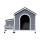 i.Pet Large Wooden Dog Kennel House - Weatherproof Fir Wood, UV Roof, Indoor/Outdoor, with Bowls & Storage, 99x120x92cm