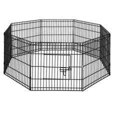 i.Pet 2x24" 8-Panel Dog Playpen - Durable Steel, Expandable, Foldable, Safe Edges, Indoor/Outdoor Pet Exercise Enclosure