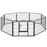 i.Pet 24" 8 Panel Dog Playpen - Durable Steel Exercise Cage with Lockable Gate, Multi-Configuration, Rust-Resistant