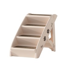 i.Pet Foldable Dog Ramp Steps for Bed, Sofa, Car - Stable, Slip-Resistant, Lightweight PP Plastic, 62x40x49cm, Beige i.Pet Foldable Dog Ramp Steps for Bed, Sofa, Car - Stable, Slip-Resistant, Lightweight PP Plastic, 62x40x49cm, Beige