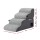 i.Pet 2-in-1 Grey Foam Dog Stairs & Bed: Non-Slip Suede, Washable, 40x71x50cm - Safe, Supportive