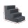 i.Pet Dog Ramp & Step: 4-Step Foam Ladder, Non-Slip Suede, Water-Resistant, 52x70x60cm, Dark Grey, No