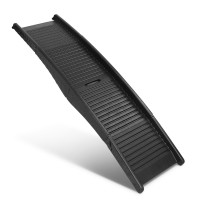 i.Pet Foldable Dog Ramp for Cars - Durable Plastic, Slip-Resistant, Lightweight, Compact Design, 80kg Capacity, Black