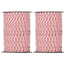 Giantz 1000M Electric Fence Poly Rope - 4mm Red & White, UV Stabilised, High Visibility, 6 Stainless Steel Strands