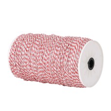 Giantz 1000m Electric Fence Poly Wire - 9-Strand Stainless Steel, Red & White, UV Stabilised for Livestock Safety
