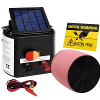 Giantz Solar Fence Energiser 3KM - 1200M Poly Tape, 8KV Output, Monocrystalline Panel, Water Resistant, Bonus Signs
