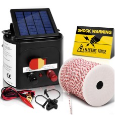 Giantz 3KM Solar Electric Fence Energiser with 500M Polywire & Insulators - Keep Livestock Secure & Wild Animals Out