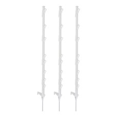 Giantz Electric Fence Posts 20pcs, 106.5CM, Durable UV-Stabilised PP, 8 Wire Positions, Galvanised Spike, White