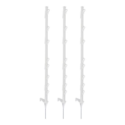 Giantz Electric Fence Posts 20pcs, 106.5CM, Durable UV-Stabilised PP, 8 Wire Positions, Galvanised Spike, White