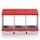 i.Pet 3 Hole Roll Away Nesting Box Red Plastic Hen Laying Box Wall Mountable 84x50x46cm 3 Hole Design