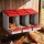 i.Pet 3 Hole Roll Away Nesting Box Red Plastic Hen Laying Box Wall Mountable 84x50x46cm 3 Hole Design