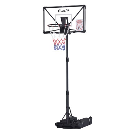 Everfit Portable Basketball Hoop Adjustable Foldable Stand 2.07m Polycarbonate Backboard Steel Rim Mobile System