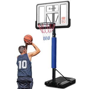 Everfit 3.05M Adjustable Basketball Hoop System with 44" Acrylic Backboard, Steel Rim, and Portable Base - Pro Blue