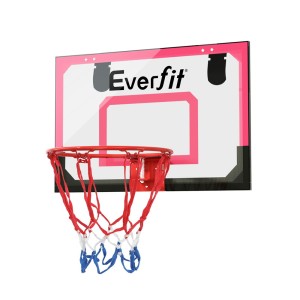Everfit 23" Mini Basketball Hoop Backboard, Shatterproof PET, Door Wall Mounted, Kids Indoor Sports Set, Red