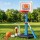Keezi Kids Adjustable Basketball Hoop and T‑Ball Stand 2‑in‑1 Height Adjustable Playset Blue for Ages 3-7