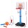 Keezi Kids Adjustable Basketball Hoop and T‑Ball Stand 2‑in‑1 Height Adjustable Playset Blue for Ages 3-7