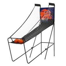 Basketball Arcade Game Double Shoot with Electronic Scorer, Steel Frame, 8 Games, 205x70x205cm, Indoor Outdoor