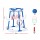 Keezi Kids Adjustable Basketball Hoop and Ring Toss Set Blue with 4 Balls Stable Base 77-105cm Total