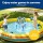 Keezi Kids Adjustable Basketball Hoop and Ring Toss Set Blue with 4 Balls Stable Base 77-105cm Total