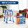 Keezi Kids Adjustable Basketball Hoop and Ring Toss Set Blue with 4 Balls Stable Base 77-105cm Total