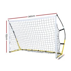Everfit 2.4m Portable Soccer Goal Net - Durable Steel Frame, Quick Setup, Lightweight Design for Sports Training