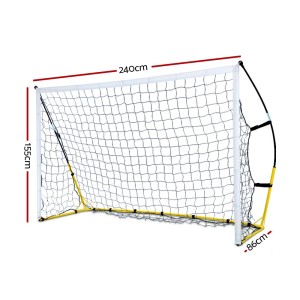 Everfit 2.4m Portable Soccer Goal Net - Durable Steel Frame, Quick Setup, Lightweight Design for Sports Training
