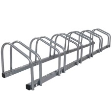 Giantz Weisshorn 6-Bike Stand Rack - Freestanding Silver Steel Storage Holder, Adjustable for Home or Office Use