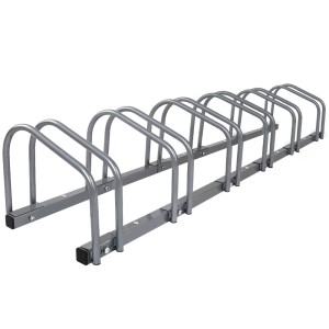 Giantz Weisshorn 6-Bike Stand Rack - Freestanding Silver Steel Storage Holder, Adjustable for Home or Office Use