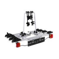 Giantz 4-Bike Carrier Rack - Robust Steel & Aluminium, Towbar Hitch, Tail Lights, 60kg Capacity, Black & Silver
