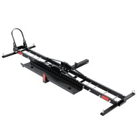 Giantz Heavy-Duty Steel Motorcycle Carrier Rack with Adjustable Wheel Chock & Double Side Loading Ramp - 500lbs Capacity