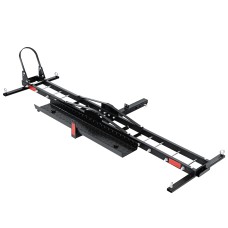 Giantz Heavy-Duty Steel Motorcycle Carrier Rack with Adjustable Wheel Chock & Double Side Loading Ramp - 500lbs Capacity