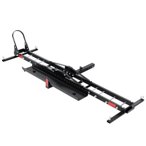 Giantz Heavy-Duty Steel Motorcycle Carrier Rack with Adjustable Wheel Chock & Double Side Loading Ramp - 500lbs Capacity