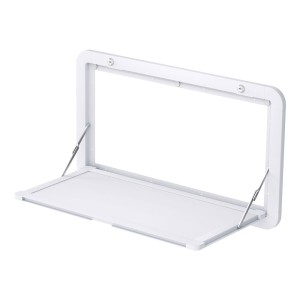 Weisshorn Caravan Table 800x450mm - Foldable, Lockable, White Aluminium with Steel Hinges, Water & Rust Resistant