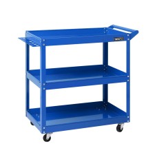 Giantz 3-Tier Blue Tool Cart Trolley – Steel, 150kg Capacity, Lockable Castors, Screwdriver Holder, 79x35.5x74