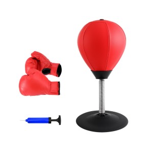 Everfit Desktop Punching Bag Set - 36cm Compact Stress Relief with Suction Base, Swivel Speed Balls & Hand Pump Included