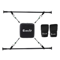Everfit Adjustable Doorway Punching Bag Kit with Gloves, High-Rebound PU Surface, 72.5-102cm, Black - Apartment Friendly