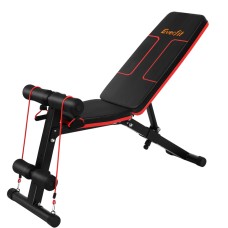Everfit Adjustable FID Weight Bench - 150kg Capacity, Steel Frame, 6-Position Backrest, PU Leather, Home Gym Essential