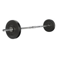 Everfit 18kg Barbell Set - 5kg Rubber Weight Plates, 168cm Steel Barbell, 150kg Capacity, Home Gym Fitness
