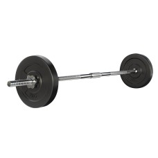 Everfit 18kg Barbell Set - 5kg Rubber Weight Plates, 168cm Steel Barbell, 150kg Capacity, Home Gym Fitness