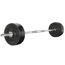 Unbranded Everfit 28kg Barbell Set - Rubber Coated 5kg Plates & 168cm Steel Bar, 150kg Capacity, Home Gym Essential