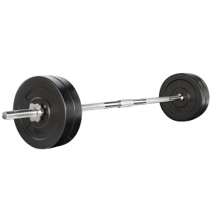 Unbranded Everfit 28kg Barbell Set - Rubber Coated 5kg Plates & 168cm Steel Bar, 150kg Capacity, Home Gym Essential
