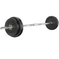 Everfit 38kg Barbell Set - Rubber-Covered Weight Plates & 168cm Steel Bar for Full-Body Home Gym Workouts