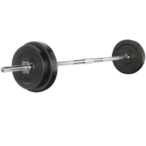Everfit 38kg Barbell Set - Rubber-Covered Weight Plates & 168cm Steel Bar for Full-Body Home Gym Workouts
