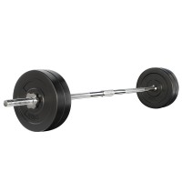Everfit 48kg Barbell Set: Rubber-Coated Plates, 168cm Steel Bar, 150kg Capacity - Ideal for Home Gym Workouts