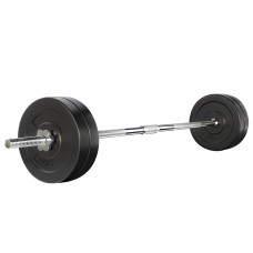 Everfit 48kg Barbell Set: Rubber-Coated Plates, 168cm Steel Bar, 150kg Capacity - Ideal for Home Gym Workouts