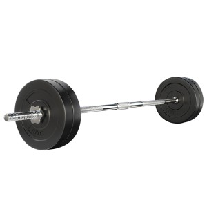 Everfit 48kg Barbell Set: Rubber-Coated Plates, 168cm Steel Bar, 150kg Capacity - Ideal for Home Gym Workouts