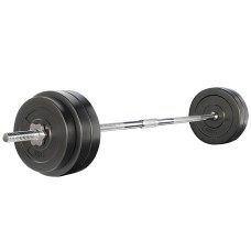 Everfit 58kg Barbell Set with Rubber-Covered Weight Plates & 168cm Steel Bar for Home Gym Full Body Workout